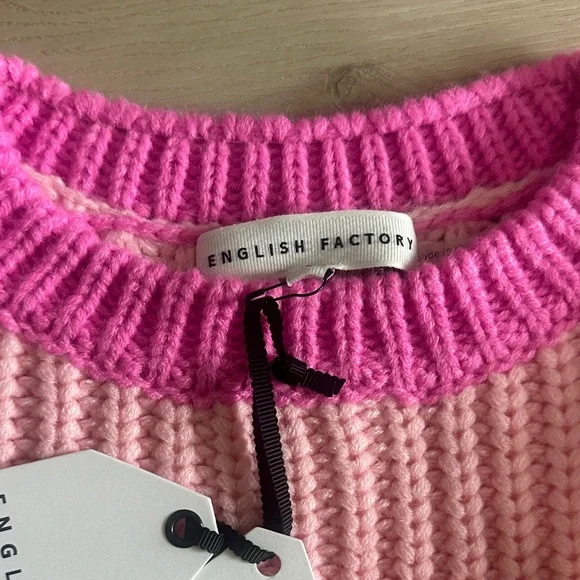 English Factory Pink Colorblock Sweater - Picture 2 of 3